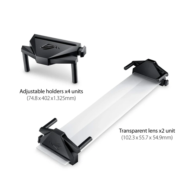 Alt view image 2 of 5 - ASUS ABF01 ROG Bezel-Free Kit Universal Multi-Monitor Setup with Optical Micro-Structures Easy Assembly, Clear, (Set of 2)