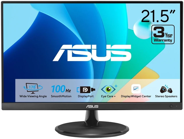 Alt view image 3 of 7 - 22 Eye Care Monitor (VP229QF) 100Hz, IPS, Full HD, 99% sRGB, Frameless, Adaptive-Sync, DisplayPort, HDMI, Low Blue Light, Flicker Free, Wall Mountable