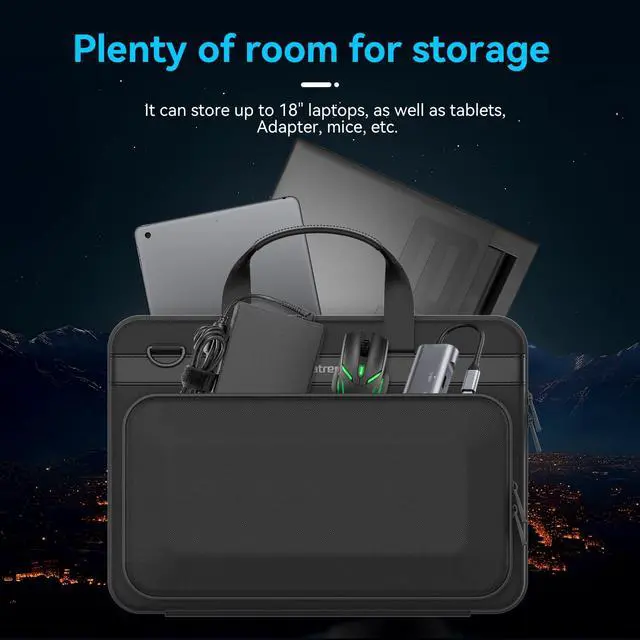 Alt view image 3 of 7 - Heavy Duty Hard Case for 18 inch ASUS ROG Strix Scar 18 2025/2024 | for 18 inch ASUS ROG Strix SCAR 18 2023 Gaming,ROG Strix G18 2025/2024/2023 Gaming Laptop Waterproof Handbag (A800XL)