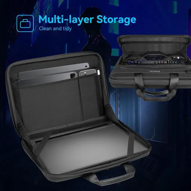 Alt view image 6 of 7 - Heavy Duty Hard Case for 18 inch ASUS ROG Strix Scar 18 2025/2024 | for 18 inch ASUS ROG Strix SCAR 18 2023 Gaming,ROG Strix G18 2025/2024/2023 Gaming Laptop Waterproof Handbag (A800XL)
