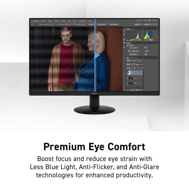Alt view image 6 of 7 - PRO MP242LE 24-inch IPS 1920 x 1080 (FHD) Computer Office Monitor, 100Hz, Adaptive Sync, HDMI, DisplayPort, Tilt, 4-Side Slim Bezel 1ms, Black