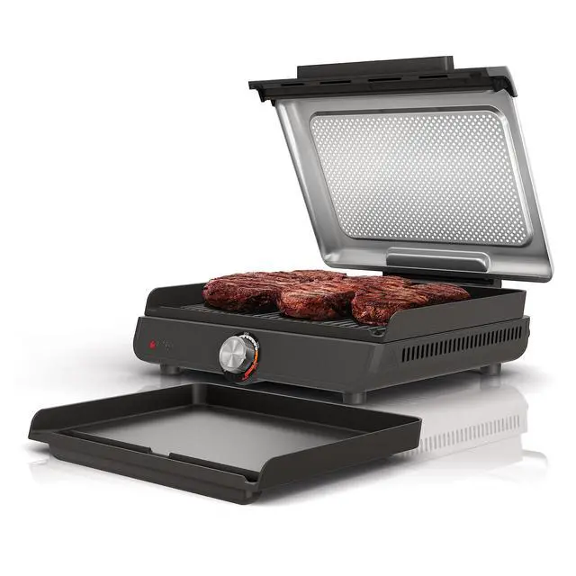Main image of Sizzle Indoor Grill & Griddle, 14'', 500°F, Grey/Silver, GR101
