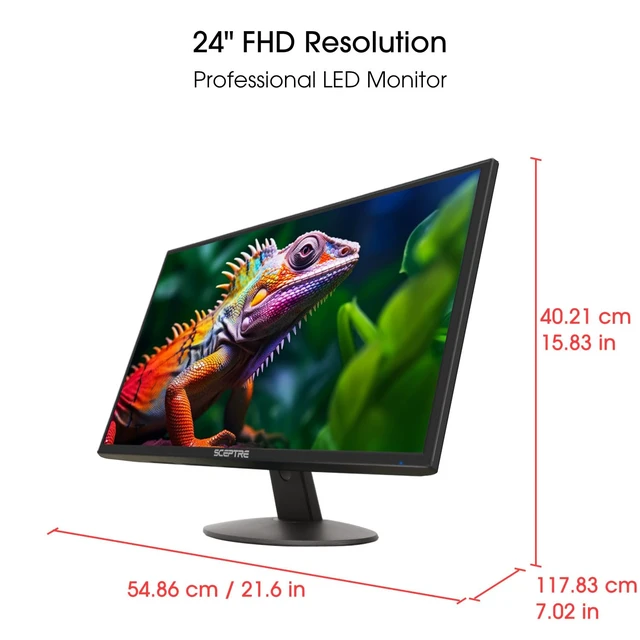 Alt view image 2 of 7 - 24-inch Prime Monitor Thin 1080p LED Monitor 99% sRGB 2X HDMI VGA Build-in Speakers, Machine Black (E248W-19203R 2025 Series)
