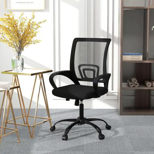Alt view image 6 of 7 - Ergonomic Office Chairs Set of 4, Swivel Rolling Conference Room Chair, Mesh Computer Desk Chairs with Lumbar Support and Wheel, 4 Pack