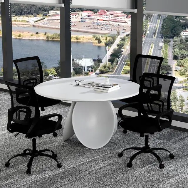 Alt view image 2 of 7 - Ergonomic Office Chairs Set of 4, Swivel Rolling Conference Room Chair, Mesh Computer Desk Chairs with Lumbar Support and Wheel, 4 Pack