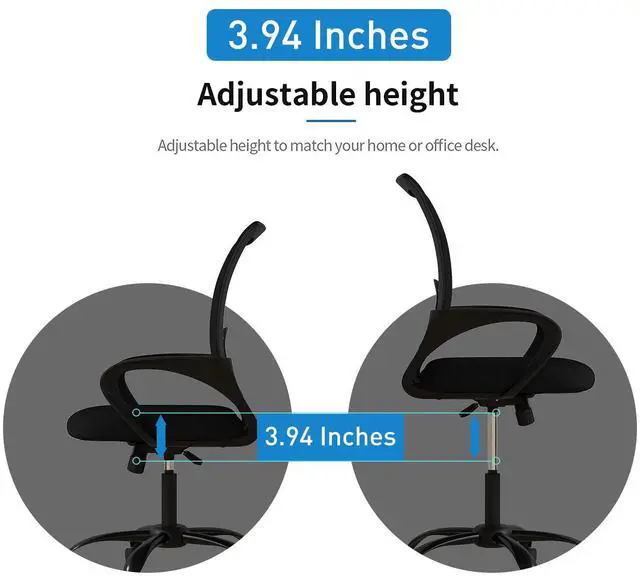 Alt view image 5 of 7 - Ergonomic Office Chairs Set of 4, Swivel Rolling Conference Room Chair, Mesh Computer Desk Chairs with Lumbar Support and Wheel, 4 Pack
