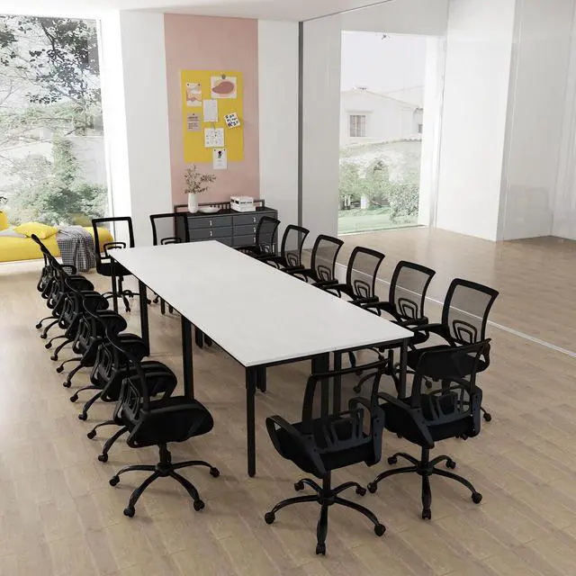Alt view image 7 of 7 - Ergonomic Office Chairs Set of 4, Swivel Rolling Conference Room Chair, Mesh Computer Desk Chairs with Lumbar Support and Wheel, 4 Pack