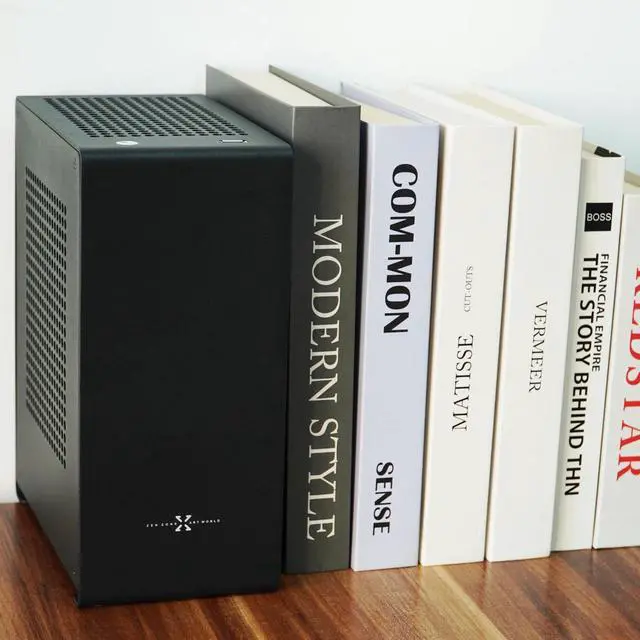 Alt view image 4 of 5 - ZZEW A1P Mini-ITX Case, Micro ITX PC Case, Mini Computer Case in Black Color, Full Aluminum Small Gaming Case with 3.0 Dual Reverse PCI Riser Cable