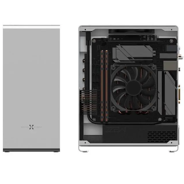 Alt view image 5 of 5 - ZZEW A1P Mini-ITX Case, Micro ITX PC Case, Mini Computer Case in Black Color, Full Aluminum Small Gaming Case with 3.0 Dual Reverse PCI Riser Cable