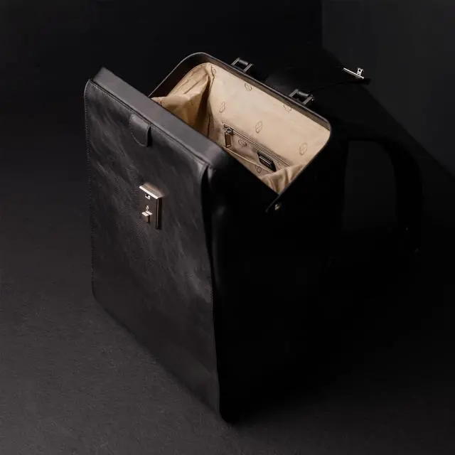 Alt view image 3 of 5 - Time Resistance Leather Backpack for Men and Women - Business Rucksack Laptop Bag (Black)