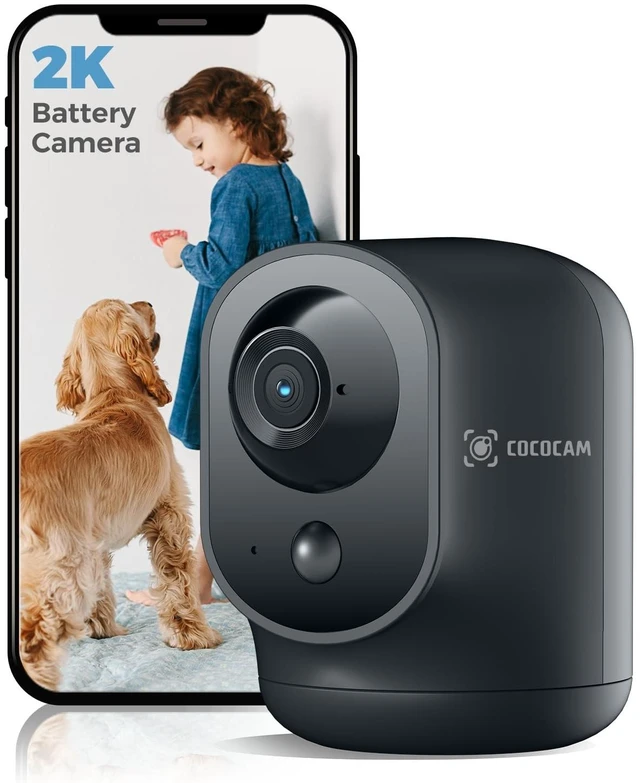 Main image of COCOCAM 2K Indoor Pan/Tilt WiFi Security Camera with 5200mAh Battery