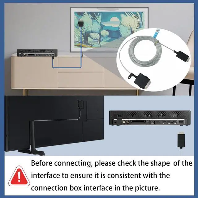 Alt view image 2 of 5 - The Frame TV One Connect Cable BN39-03006A 5M /16Ft Compatible with Samsung The Frame TV,Bn39-02470a One Connect Cable for Samsung tv LS03FAF LS03BAF LS03RA LS03DAF LS03AAF