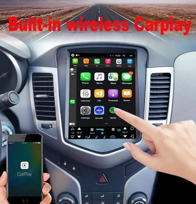 Alt view image 4 of 5 - 8 Core Radio for Chevrolet Chevy Cruze Upgrade 2009 2010 2011 2012 2013 2014 2015 T-Style Touch Screen Stereo Carplay and Android Auto 2+64GB Free Camera