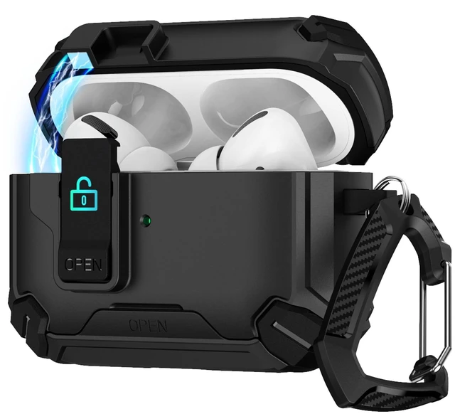 Main image of SaharaCase - AirPods Pro 3 Case - MagSafe, Heavy-Duty, Secure Lock ^^ Raider Series - Black