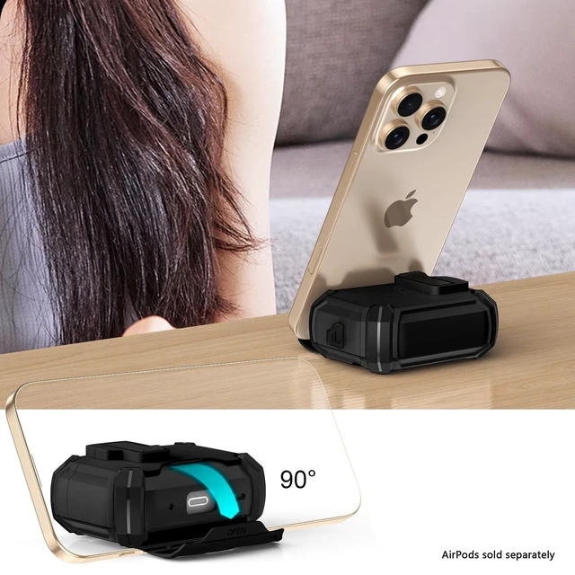 Alt view image 5 of 5 - SaharaCase - AirPods Pro 3 Case - MagSafe, Heavy-Duty, Secure Lock ^^ Raider Series - Black