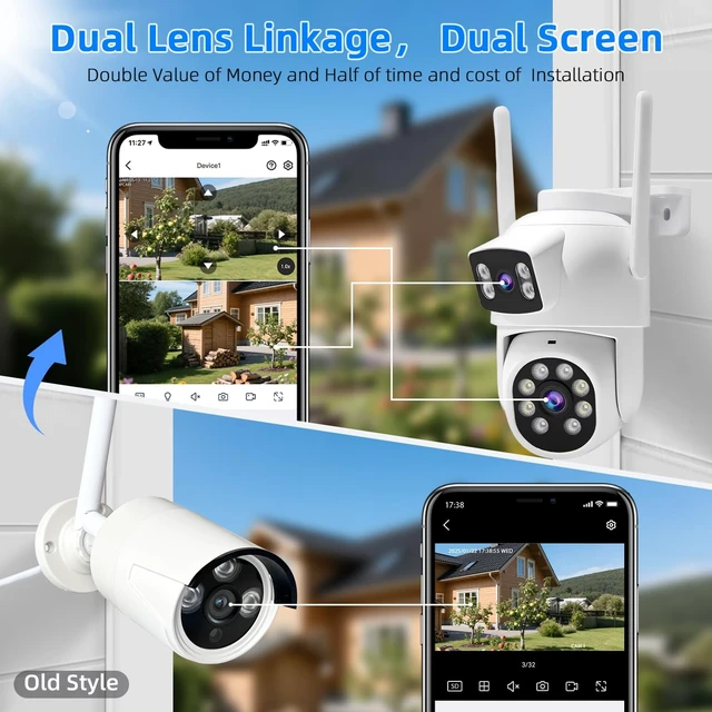 Alt view image 2 of 5 - GUDFIDELIO Dual-Lens Security Camera Wireless Outdoor/Indoor for Home