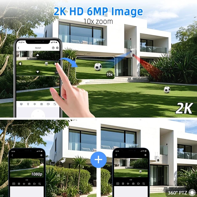 Alt view image 3 of 5 - GUDFIDELIO Dual-Lens Security Camera Wireless Outdoor/Indoor for Home