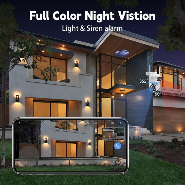 Alt view image 4 of 5 - GUDFIDELIO Dual-Lens Security Camera Wireless Outdoor/Indoor for Home