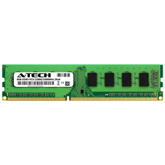 Alt view image 2 of 5 - A-Tech 8GB RAM for Dell OptiPlex 9020, 9010, 7020, 7010, 3020, 3010, XE2 (USFF/SFF/MT/DT) ^^ DDR3 1600 MHz DIMM PC3-12800 UDIMM Memory Upgrade