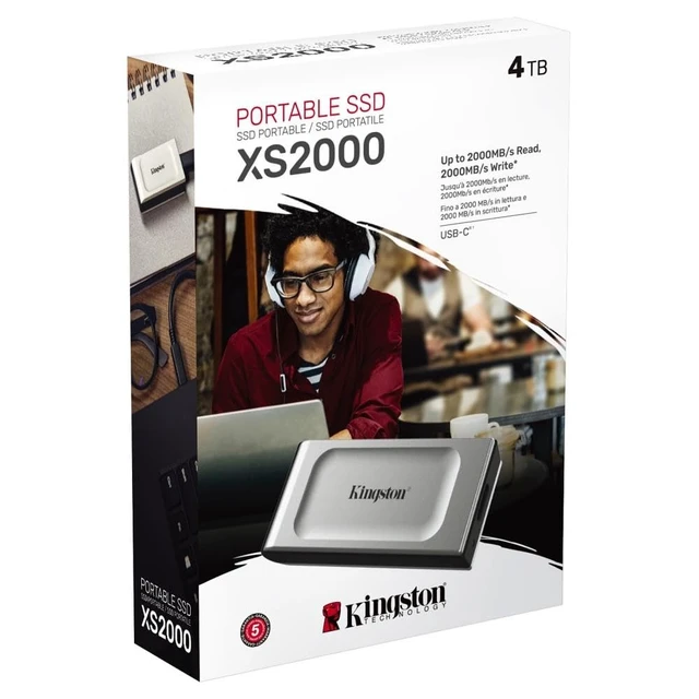 Alt view image 3 of 5 - Kingston XS2000 4TB High Performance Portable SSD with USB-C ^^ Pocket-Sized ^^ USB 3.2 Gen 2x2 ^^ External Solid State Drive ^^ Up to 2000MB/s ^^ SXS2000/4000G