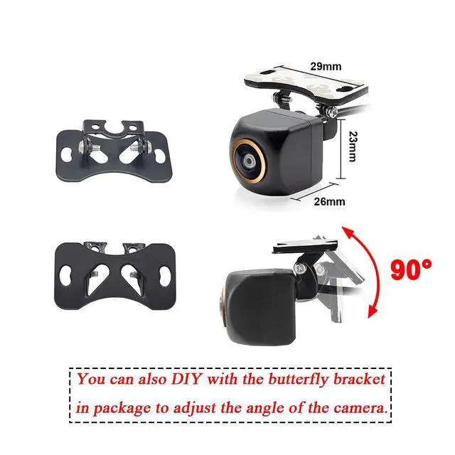 Alt view image 2 of 5 - aSATAH AHD 720P/CVBS Car Rear View Camera's Fisheye Lens License Plate Camera with RCA Cable & Vehicle Camera for Hyundai Accent MC Avante Elantra Sonata Tucson Veracruz KIA & Backup Golden Camera