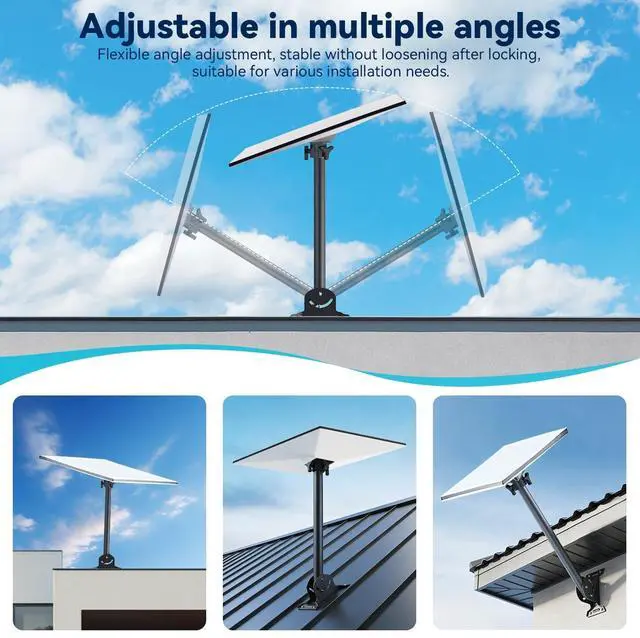 Alt view image 3 of 5 - Starlink Gen 3 Mount Adapter Aluminum Alloy, 16.7 Inch Rotating Pole Kit, Heavy-Duty Steel Adjustable Base, Compatible with Starlink 4/4X/V3 Standard Roof Satellite Dish