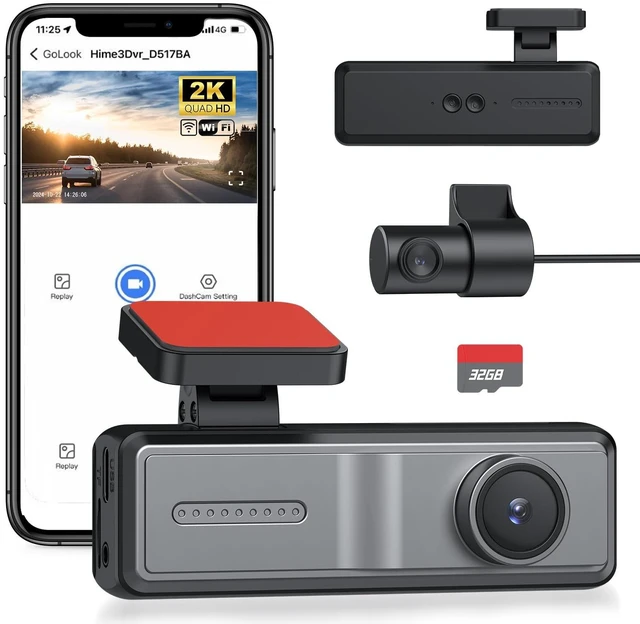 Main image of YGiTK Dash Cam Front and Rear,2K 1080P Dual Dash Camera for Cars,32GB SD Card,Wi-Fi & App Control,Night Vision,24 Hours Parking Monitor,G-Sensor Loop Recording,160Wide Angle Include Acc Power Cable