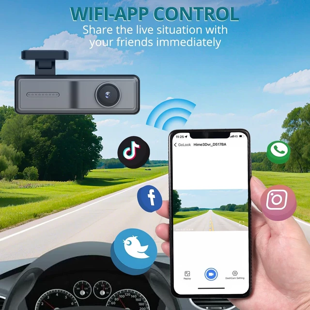 Alt view image 4 of 5 - YGiTK Dash Cam Front and Rear,2K 1080P Dual Dash Camera for Cars,32GB SD Card,Wi-Fi & App Control,Night Vision,24 Hours Parking Monitor,G-Sensor Loop Recording,160Wide Angle Include Acc Power Cable