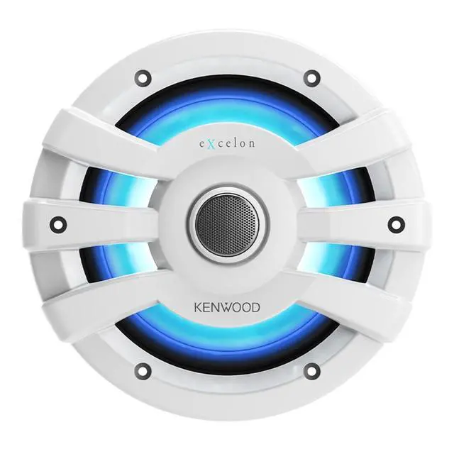 Alt view image 2 of 3 - Kenwood Excelon XM77WL 7.7 Inch 2 Way Marine & Powersports Coaxial Speakers (White)