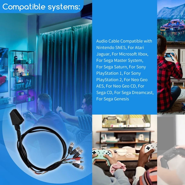 Alt view image 3 of 5 - XTPTFABS Female RGB SCART to 4 BNC+Audio Cable,Adopt Dual Shielding Design