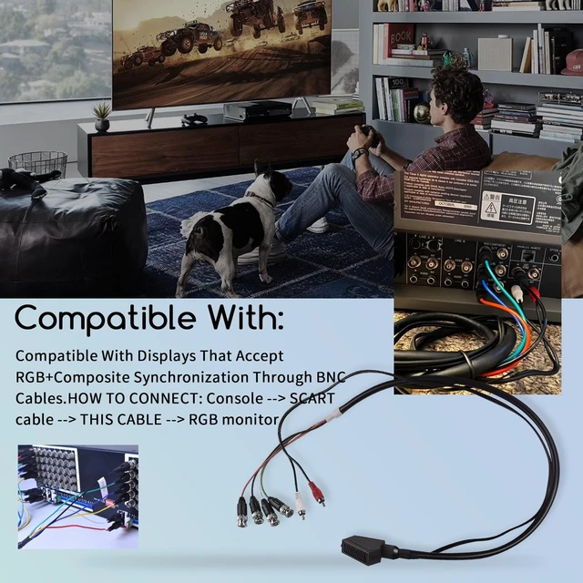 Alt view image 2 of 5 - XTPTFABS Female RGB SCART to 4 BNC+Audio Cable,Adopt Dual Shielding Design