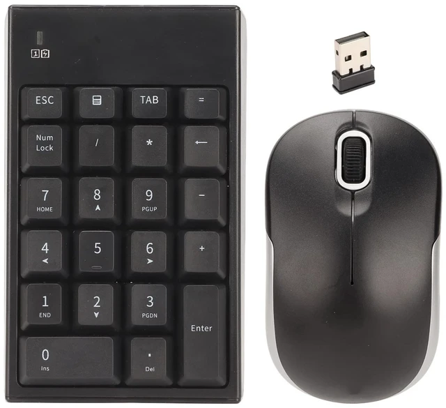 Main image of Sanpyl Number Pad Mouse Combo, Portable 2.4G USB 22 Keys 1200DPI Mouse Numeric Keypad Set, Numeric Keyboard with Mouse for Laptop, Desktop