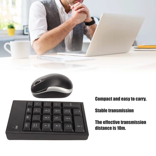 Alt view image 3 of 5 - Sanpyl Number Pad Mouse Combo, Portable 2.4G USB 22 Keys 1200DPI Mouse Numeric Keypad Set, Numeric Keyboard with Mouse for Laptop, Desktop