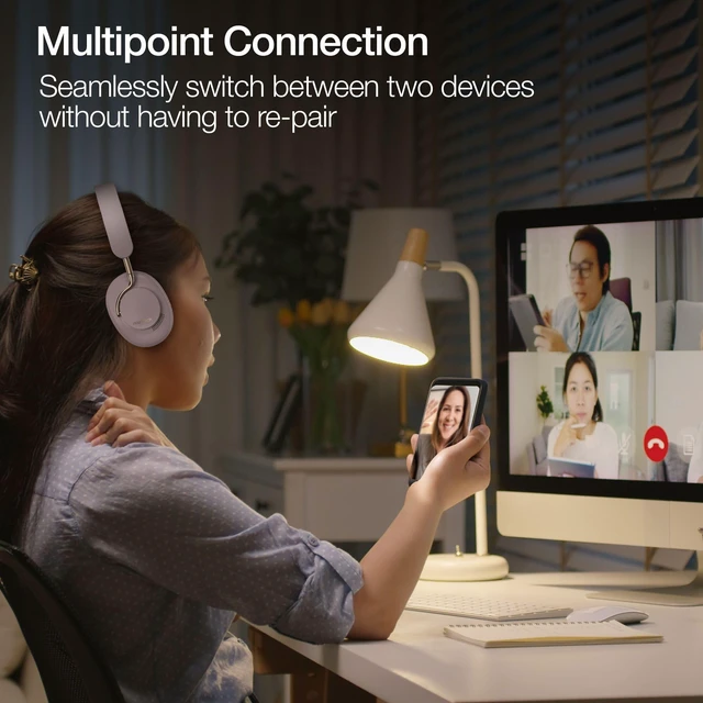 Alt view image 5 of 5 - Naztech Aura 360 - Vintage 24HR+ Talk Time w/ANC Over Ear Bluetooth Wireless Headphone Headphones for Travel and Leisure, Multipoint Connection Dual Voice Mic.