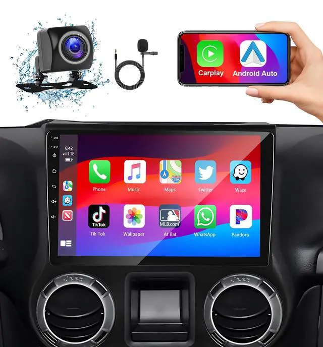Main image of 8Core 2G+64G Wireless Android Auto & Apple Carplay Car Stereo for Jeep Wrangler JK 2015 2016 2017,5GWiFi 10.1" IPS 1280*720 Touchscreen Car Radio with Bluetooth5.0,GPS,SWC,FM/RDS,EQ,DSP+Backup