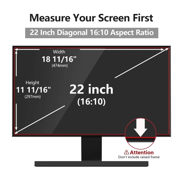 Alt view image 2 of 5 - RedANGEL 2-Pack 22-Inch Computer Privacy Screen for 16:10 Monitor
