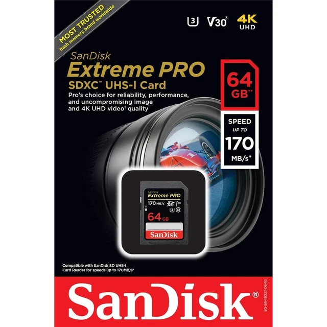 Alt view image 4 of 4 - SanDisk 64GB Extreme PRO UHS-I SDXC Memory Card (3216658163)