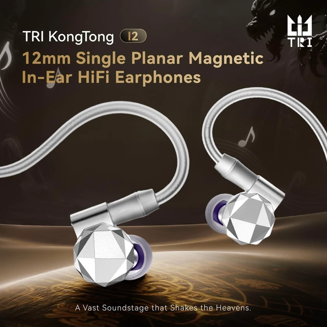 Alt view image 2 of 5 - YINYOO TRI i2 KongTong 12mm Planar Magnetic Driver in Ear Headphone Earbuds