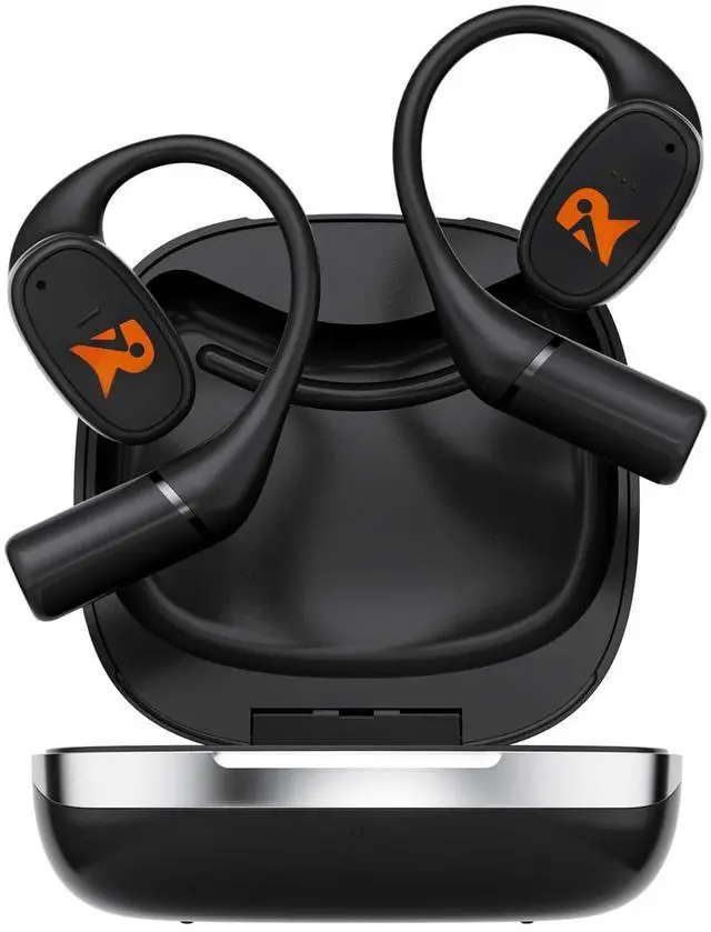Main image of rooftree Open-Ear Earbuds,True Wireless Bluetooth Headphones with Microphone,Ultra-Lightweight Earphones, Comfort Hook Design, Clear Calls,IPX5 Water Resistant,Fast Charging,Black,V49