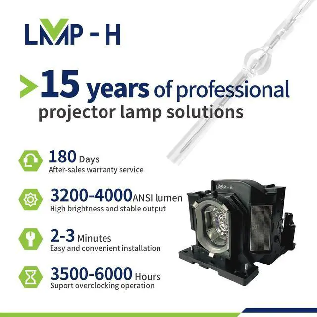 Alt view image 3 of 5 - LMP-H DT02081 Replacement Projector Lamp for Hitachi CP-EW3015WN CP-EW3551WN CP-EW4051WN CP-EX3051WN CP-EX3551WN for Maxell MC-EX303E MC-EX3051 MC-EX3551 MC-EX4551 MC-EW3051 MC-EW3551 MC-EW4051
