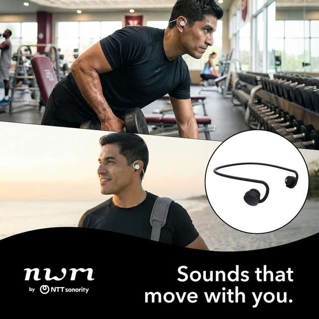 Alt view image 2 of 5 - nwm GO Wireless On-Ear Speakers (Open Ear Earphones) Glacier White