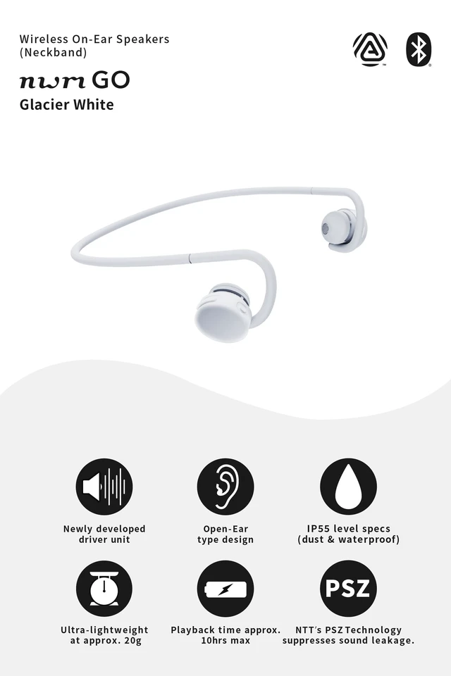 Alt view image 4 of 5 - nwm GO Wireless On-Ear Speakers (Open Ear Earphones) Glacier White