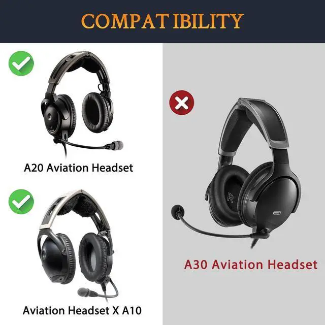 Alt view image 2 of 4 - SOULWIT Cooling Earpads for Bose Aviation X A10/A20 Headset, Cushions with High-Density Noise Isolation Foam - Black