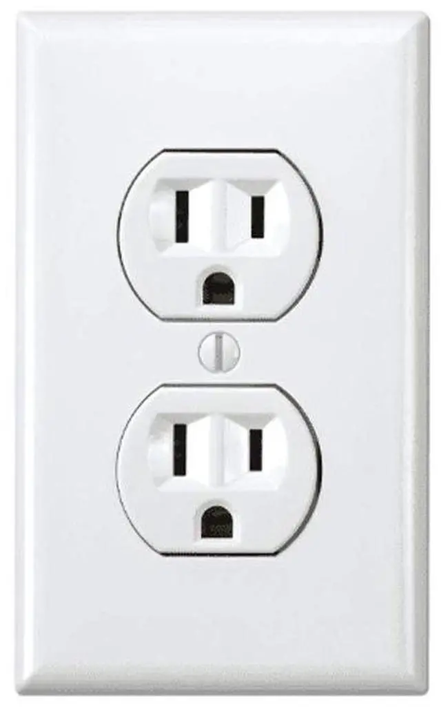 Main image of AES Spy Cameras - 60 Day Battery Powered WiFi Power Receptacle Electrical Oulet Hidden Spy Camera (White)