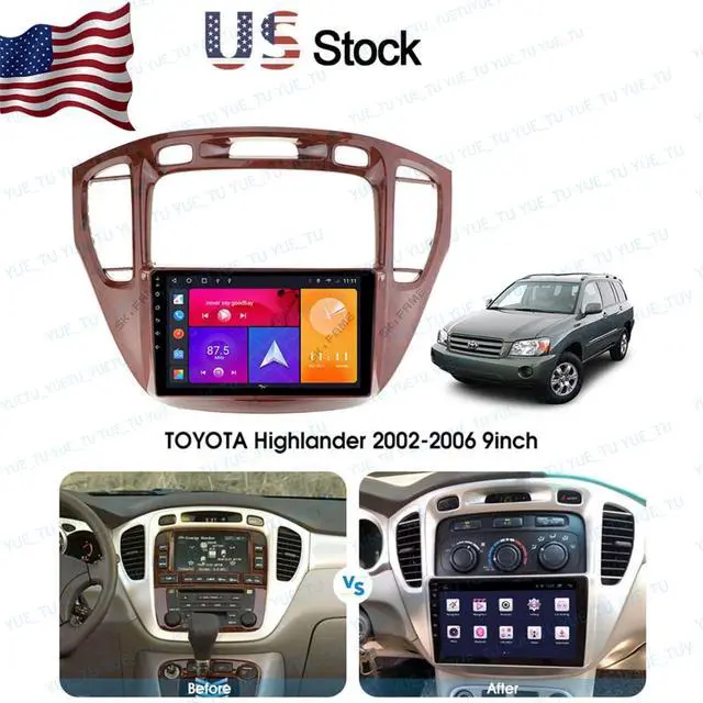 Alt view image 5 of 5 - 9inch 2DIN Installation Dash Kit fits for Toyota Highlander 2001-2007 Aftermarket Android Car Radio Stereo Mounting Fascia Panel