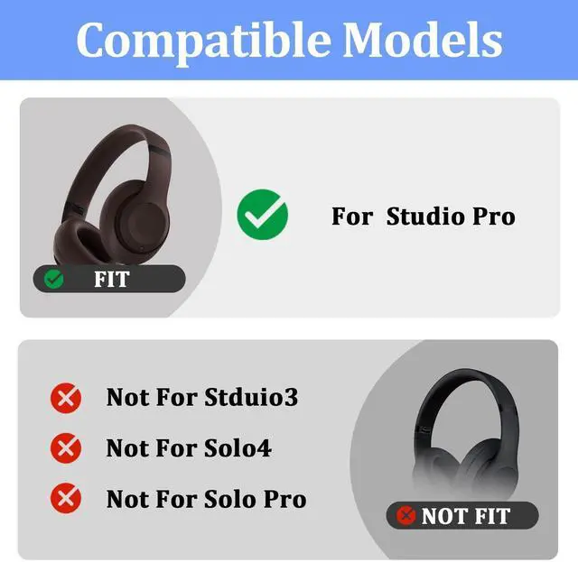 Alt view image 2 of 5 - Studio Pro Inside Panel Inner Panel Repair Parts Accessories Repair Kit for Beats Studio ProModel A2924 Headphone,Durable Inner Shell Outside Shell Repair Parts(Deep Brown)