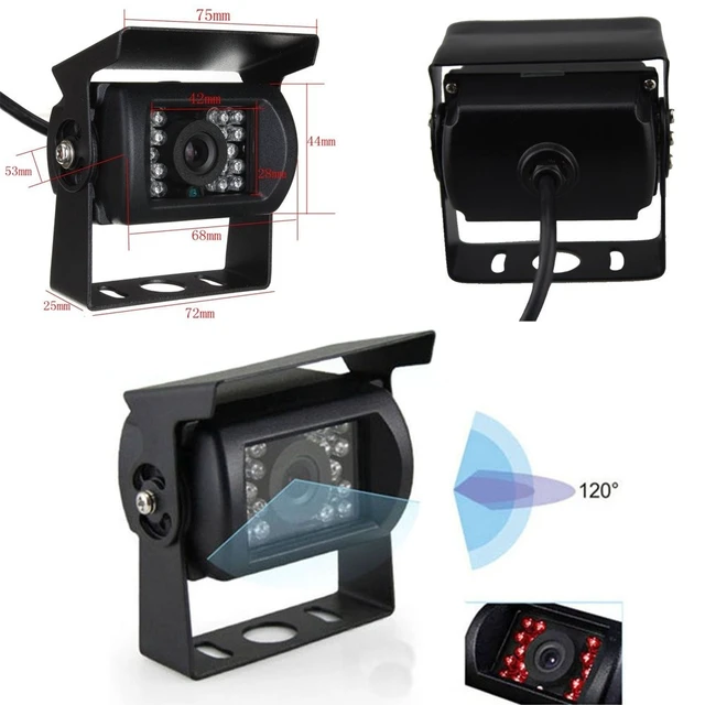 Alt view image 2 of 5 - Hodozzy 4 Channel Backup Camera System with 9 Inch Quad Split Screen Monitor, Waterproof Rear View Camera with 18 IR Night Vision, Easy Installation for Truck RV Trailer Vans