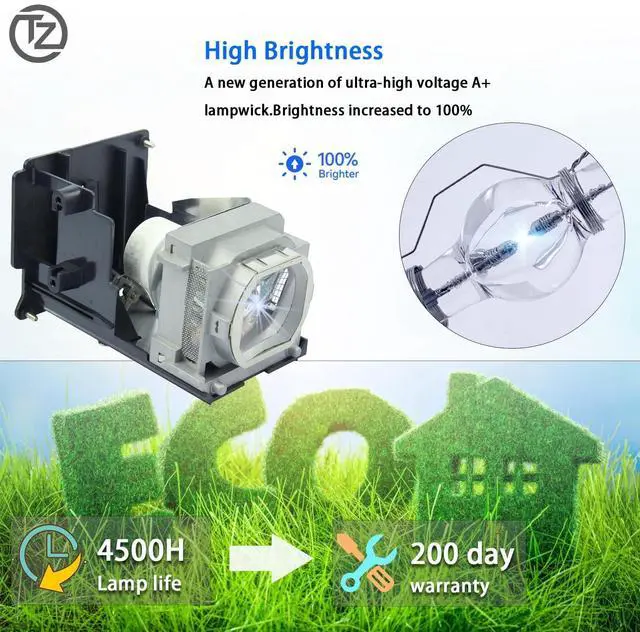 Alt view image 4 of 5 - TZRSQL VLT-HC6800LP /915D116O13 Replacement Projector Lamp Bulb for Mitsubishi HC6800 HC6800U with Housing
