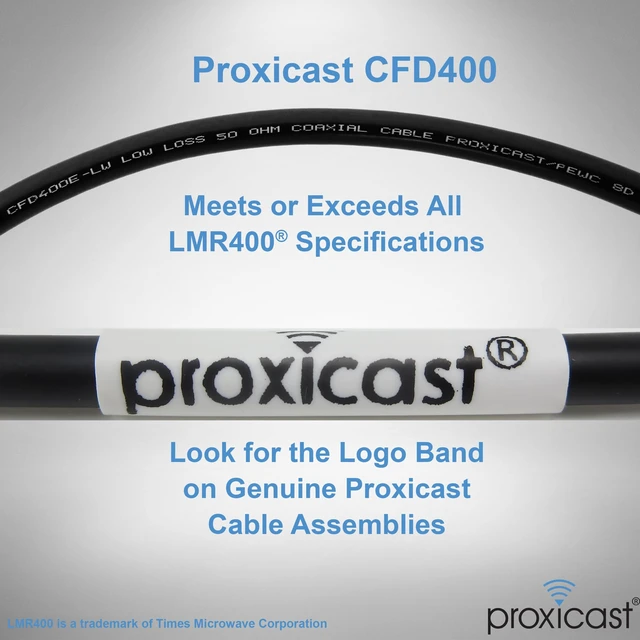 Alt view image 4 of 5 - Proxicast 50 ft SMA Male to SMA Female 50 Ohm Low-Loss CFD400 Coax Cable