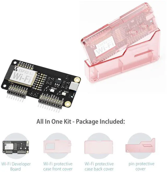 Alt view image 2 of 5 - Wi-Fi Developer Board for Flipper Zero with Protective Case - Crystal Sakura Pink